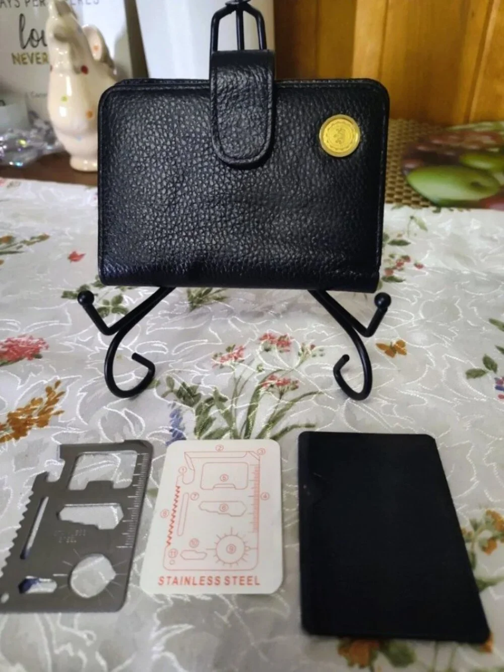 PSU Logo Pebbled Leather Bifold Wallet With Survival Multi tool Kit -5x3-1/2